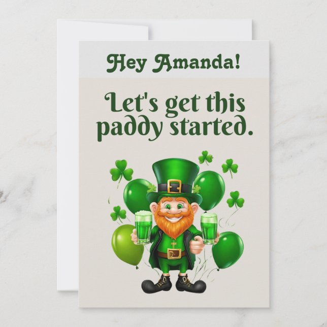 Vamos a conseguir esta tarjeta de San Patricio (Anverso)