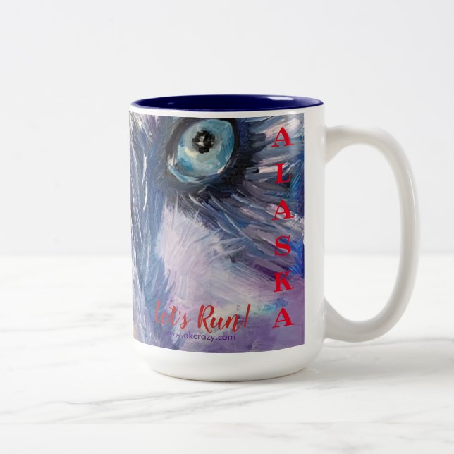 Vamos a correr ALASKA 2-Tone 15oz taza de café (Derecha)