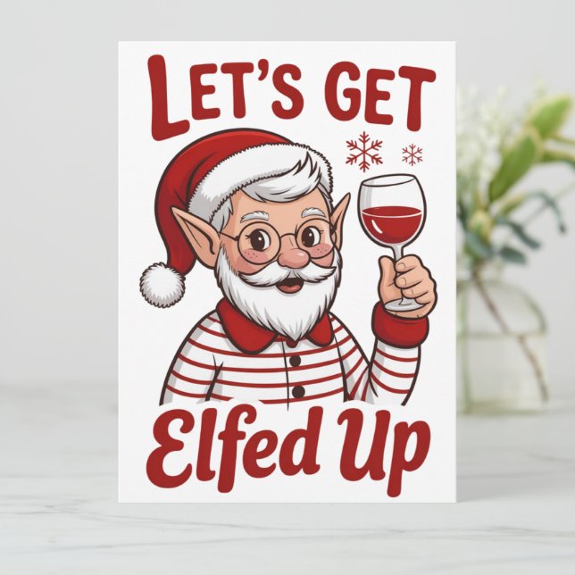 Vamos a Elfarnos con Humor de Elfo de Navidad con  (Anverso de pie)