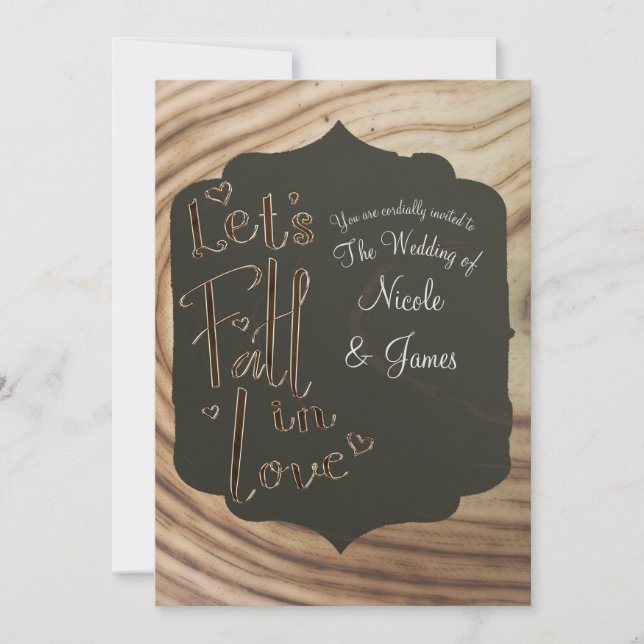 Vamos a Enamorarnos Invitación de Boda Mínima de M (Anverso)