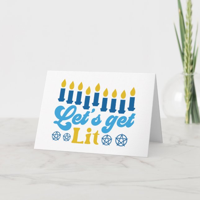 ¡Vamos a Encender! Tarjeta de Felicitación (En Bla (Anverso)