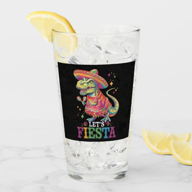 Vamos a Fiesta Cinco De Mayo T Rex Dinosaurio (Anverso (hielo))