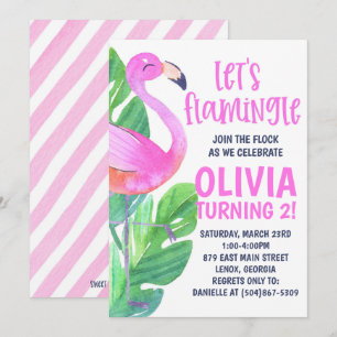 ¡Vamos a Flamingle! Invitación de Cumpleaños