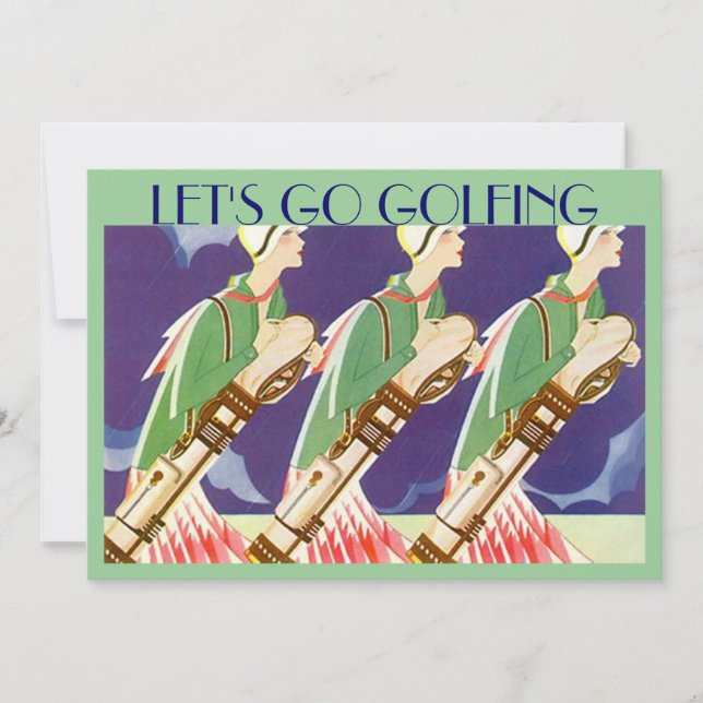 "VAMOS A GOLFING" invitaciones de golf de estilo a (Anverso)