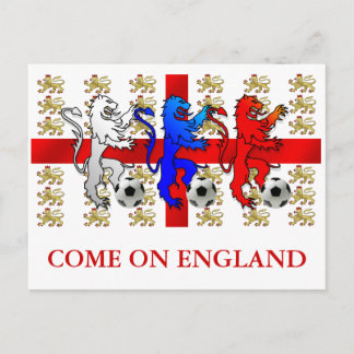Vamos a Inglaterra Tres Leones Postal