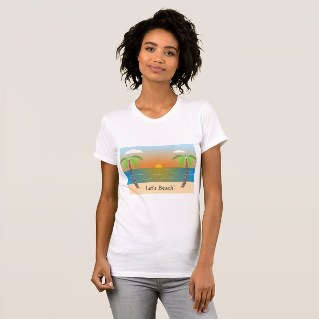 ¡Vamos a la playa! Camiseta para damas (Anverso completo)