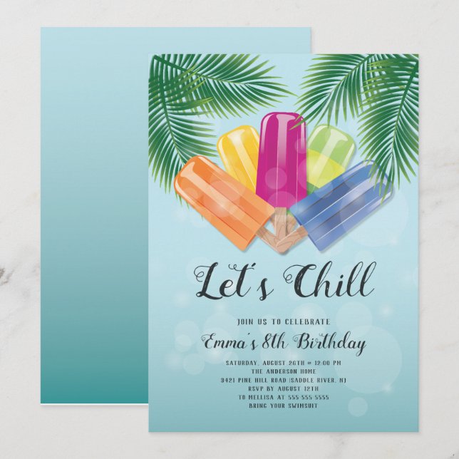 Vamos a matar a la invitación de Popsicle de cumpl (Anverso / Reverso)