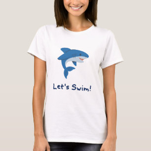 ¡Vamos a Nadar Camiseta de Dibujos de Tiburón - Am