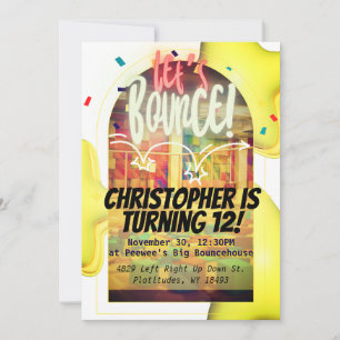¡Vamos a rebotar! Invitación de Bday