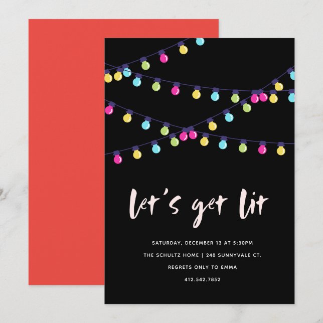 Vamos a recibir una invitación de fiesta de Año Nu (Anverso / Reverso)