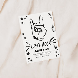 Vamos a Rock n' Roll Tema Invitación de cumpleaños
