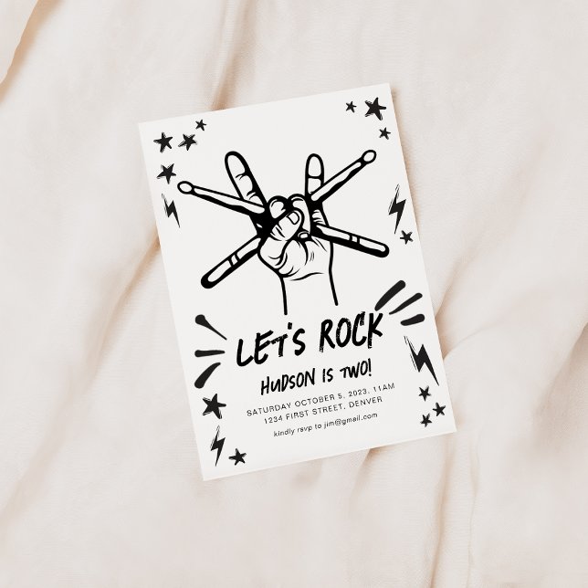 Vamos a Rock n' Roll Tema Invitación de cumpleaños (Subido por el creador)