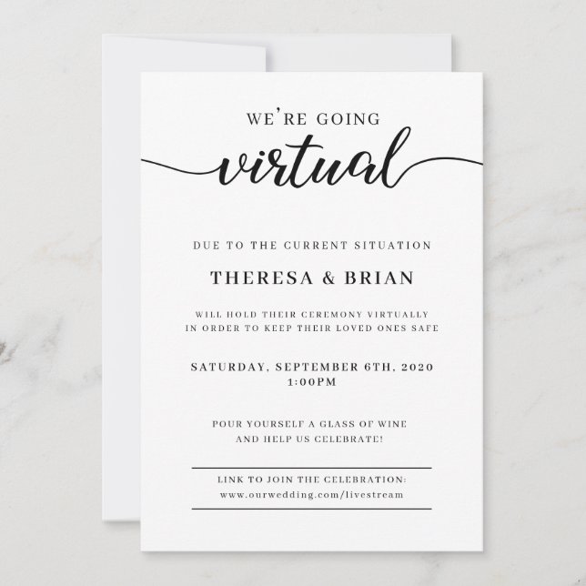 Vamos a una invitación virtual de matrimonio en cu (Anverso)