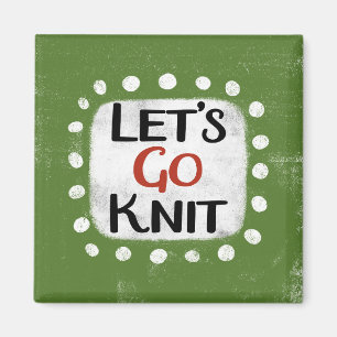 Vamos al imán del refrigerador de Knit