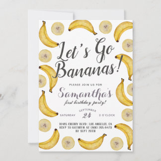 Vamos Bananas Invitación de cumpleaños