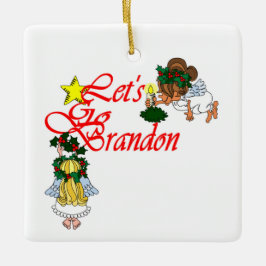 Vamos Brandon Angel Ornamento de Navidad
