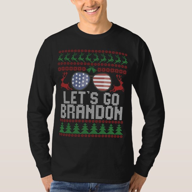 Vamos Brandon Navidades feos suéter patriótico (Anverso)