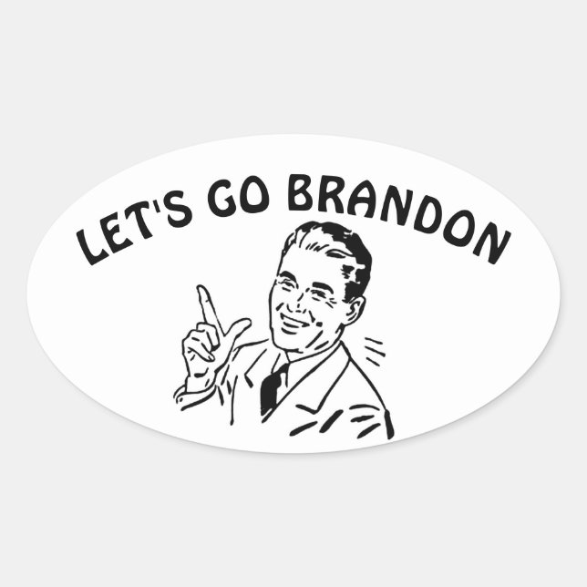 VAMOS BRANDON Pegatinas Ovaladas (Anverso)