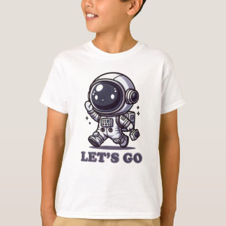 ¡Vamos – Camiseta de aventura del astronauta lindo