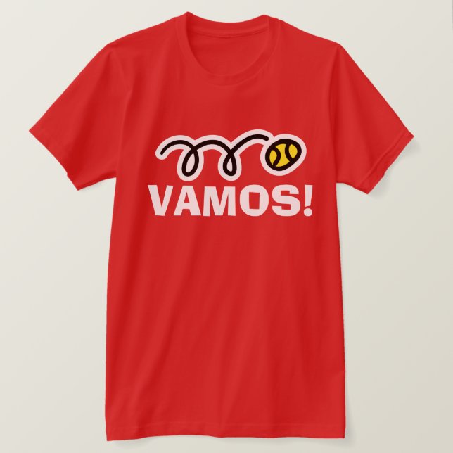 ¡Vamos! Camiseta de tenis roja para hombres (Anverso del diseño)