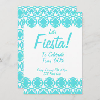 ¡Vamos Fiesta! Invitación al Personalizable azul