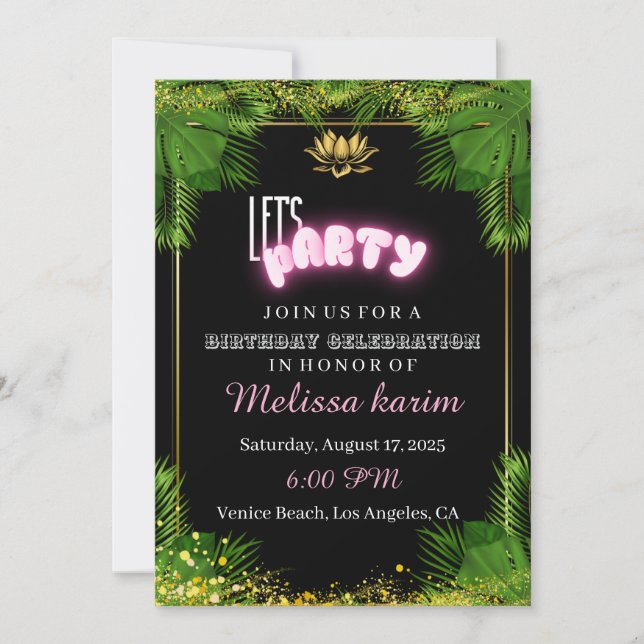 ¡VAMOS FIESTA! INVITACIÓN DE CELEBRACIÓN DEL CUMPL (Anverso)