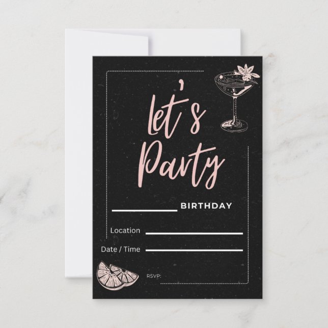 ¡Vamos Fiesta! Invitaciones de cumpleaños (Anverso)