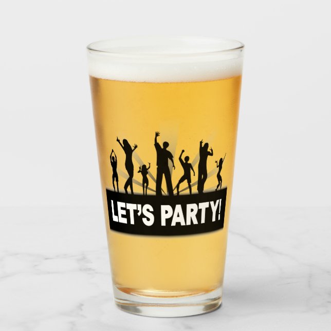 ¡Vamos Fiesta! Vaso de cristal (Anverso (lleno))