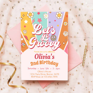 Vamos Groovy Daisy Boho Invitación al cumpleaños