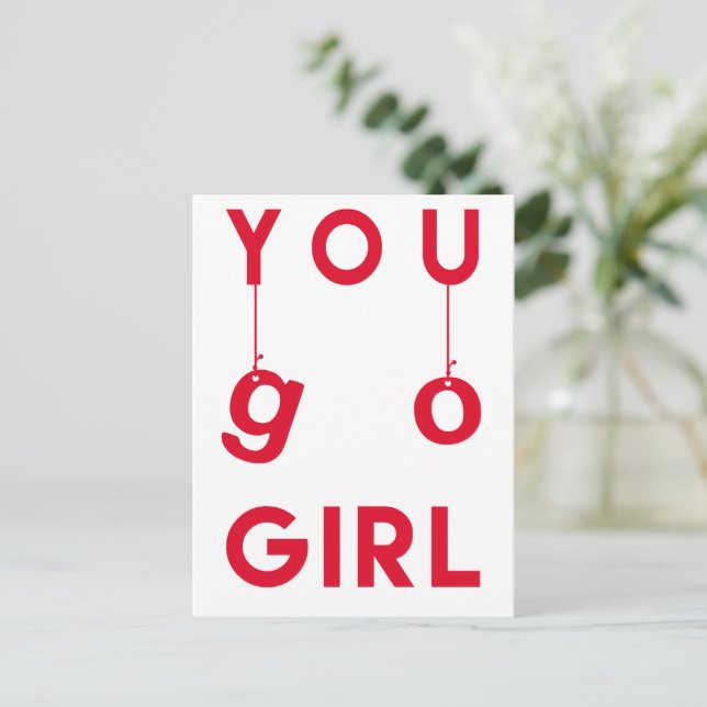¡Vamos Mujer! - Tarjeta Postal de Recuperación del (Anverso de pie)