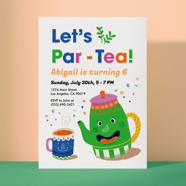 ¡Vamos Par-Tea! Invitación de cumpleaños (Subido por el creador)