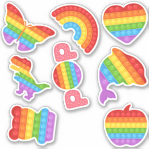 ¡Vamos! Pastel pop it pegatina pack para niños