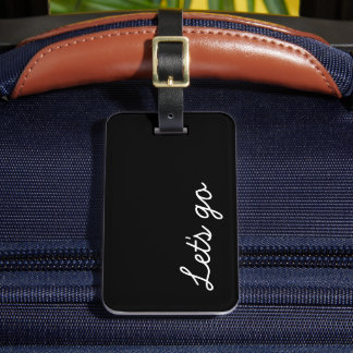 Vamos Personalizado Etiqueta de equipaje negro y b