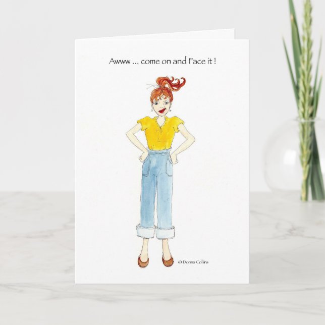 Vamos Tarjeta de cumpleaños con la cara (Anverso)