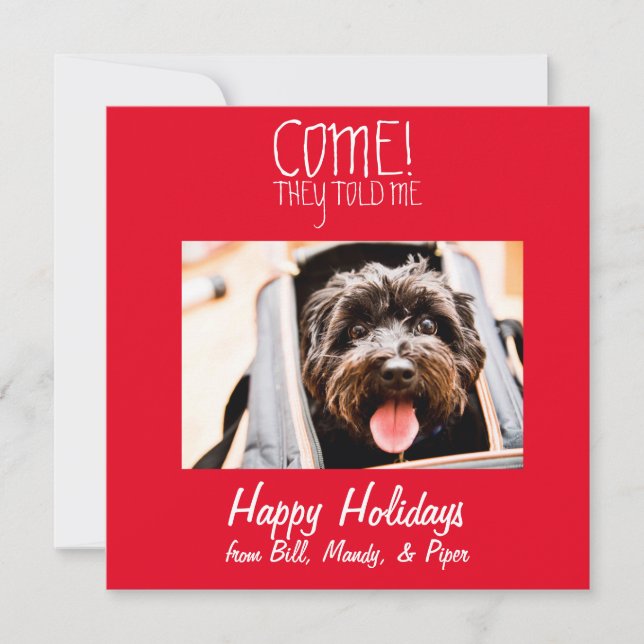 ¡VAMOS! Tarjeta de vacaciones de foto mascota (Anverso)