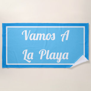 Vamos una toalla de playa azul brillante de Playa