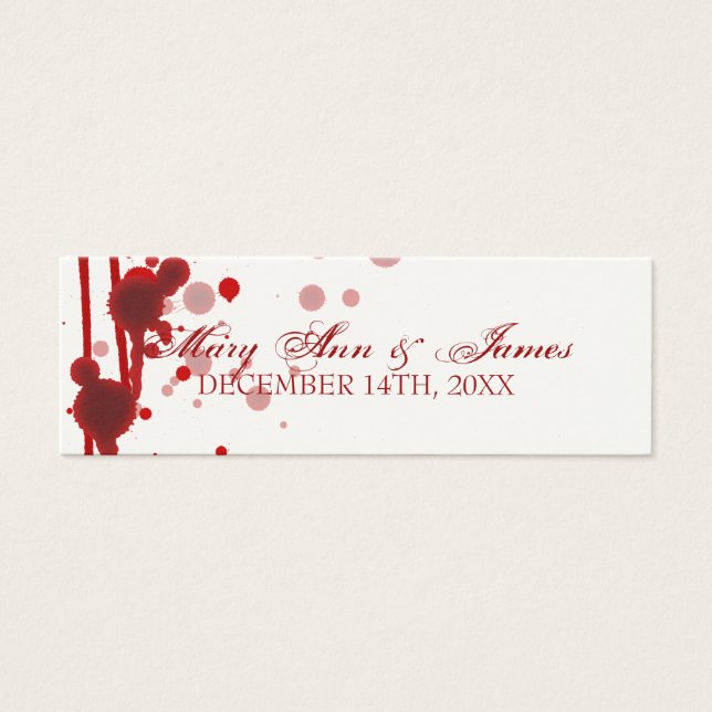Vampire Halloween Wedding Etiqueta Favor Falso San (Frente)