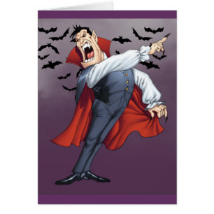 Vampiro divertido del dibujo animado con los palos