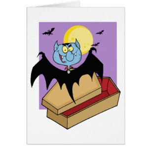 Vampiro fuera del ataúd y palos cerca de una Luna