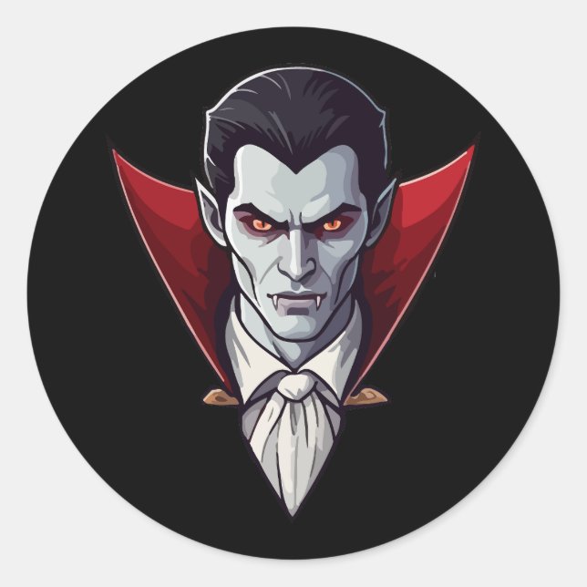 🦇 Vampiro gótico Pegatina negro 🖤 🎃 (Anverso)