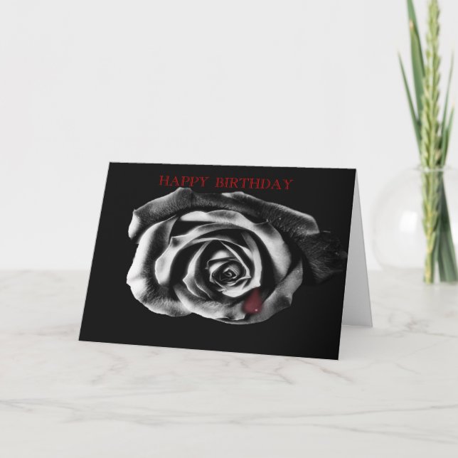 Vampiro gótico Tarjeta de cumpleaños rosa negro (Anverso)