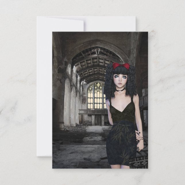 vampiro gótico vestido negro chica mujer iglesia (Anverso)