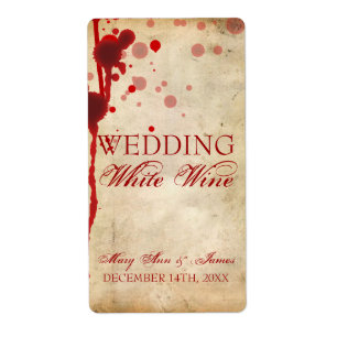 Vampiro Halloween Etiqueta de vino Falso Rojo de s