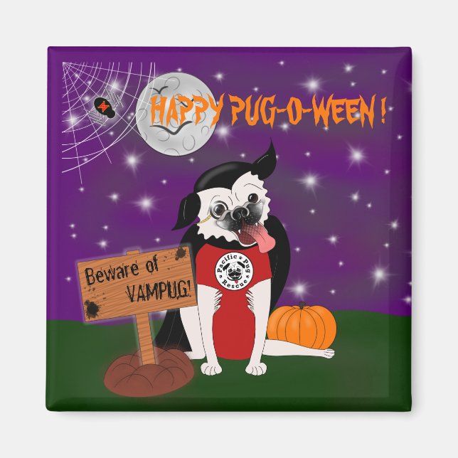 Vampug: imán refrigerador de Halloween con bomba d (Frente)