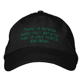 Van Gogh Art and Love Quote Embroidered Gorra
