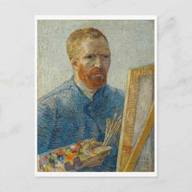 Van Gogh - Autoretrato - Tarjeta de posta de arte (Anverso)