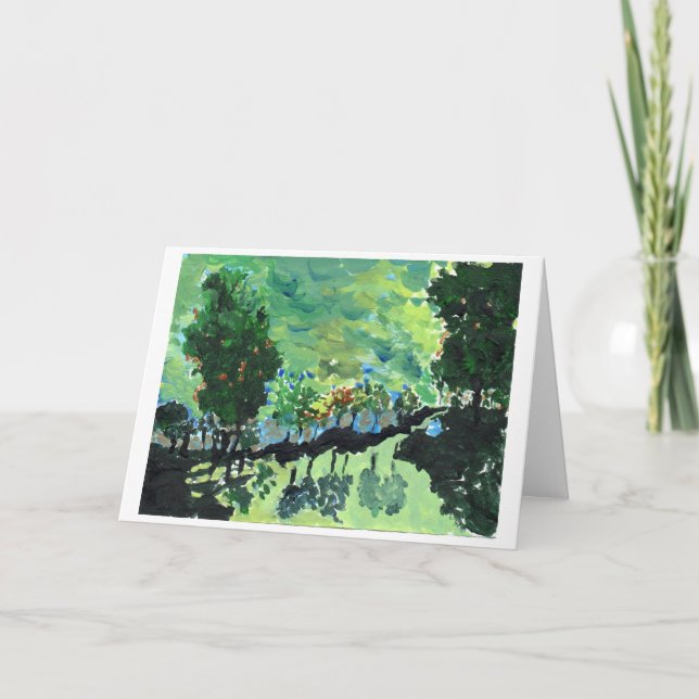 Van Gogh-como tarjeta de nota del paisaje (Anverso)