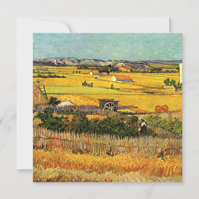 Van Gogh - Cosecha en La Crau, pintura del paisaje (Anverso)
