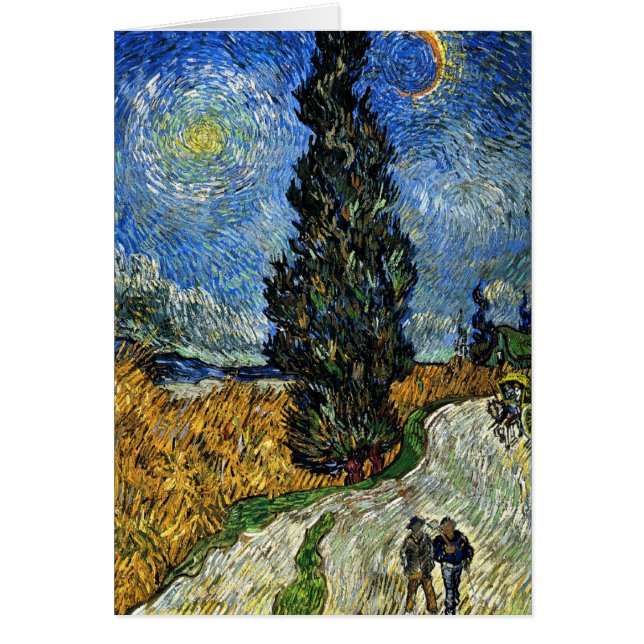 Van Gogh - Cypress contra un cielo estrellado (Frente)