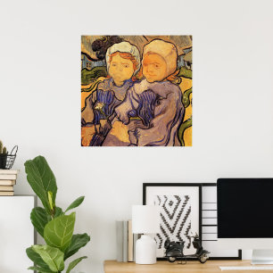 Van Gogh, Dos Niños, Arte Impresionista Vintage